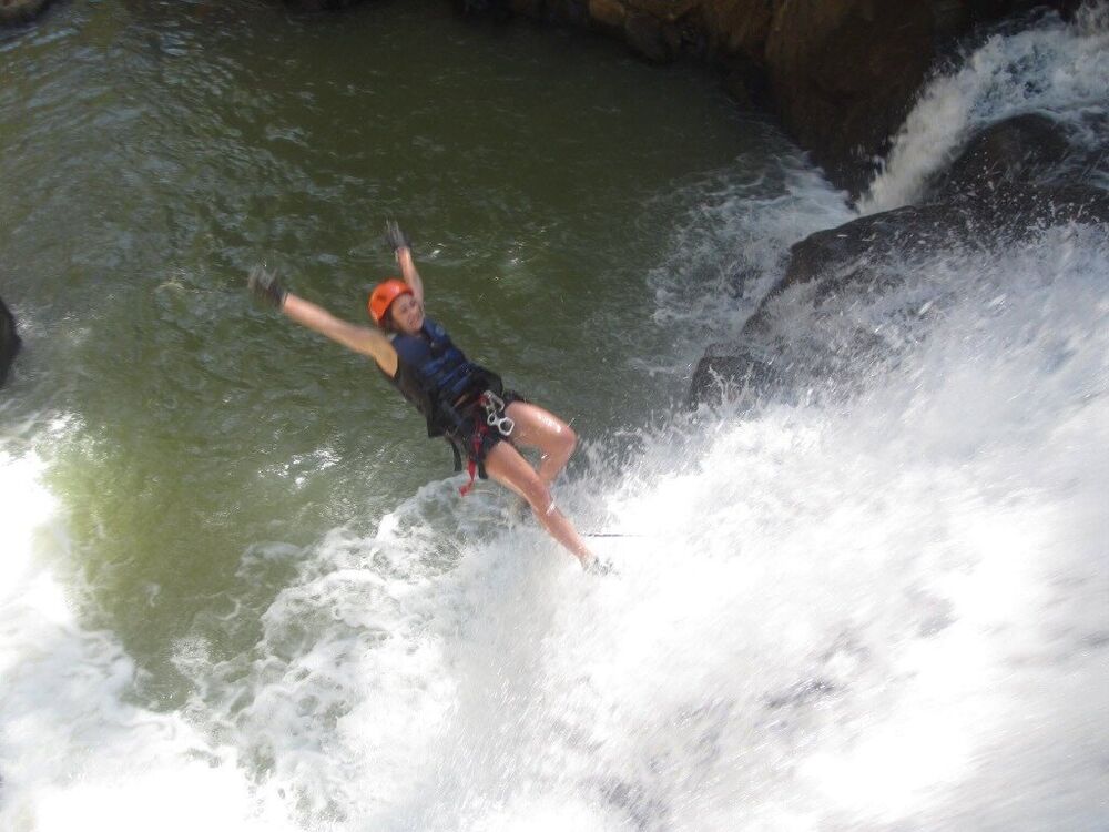 Natural Water Sliding Down Cascades