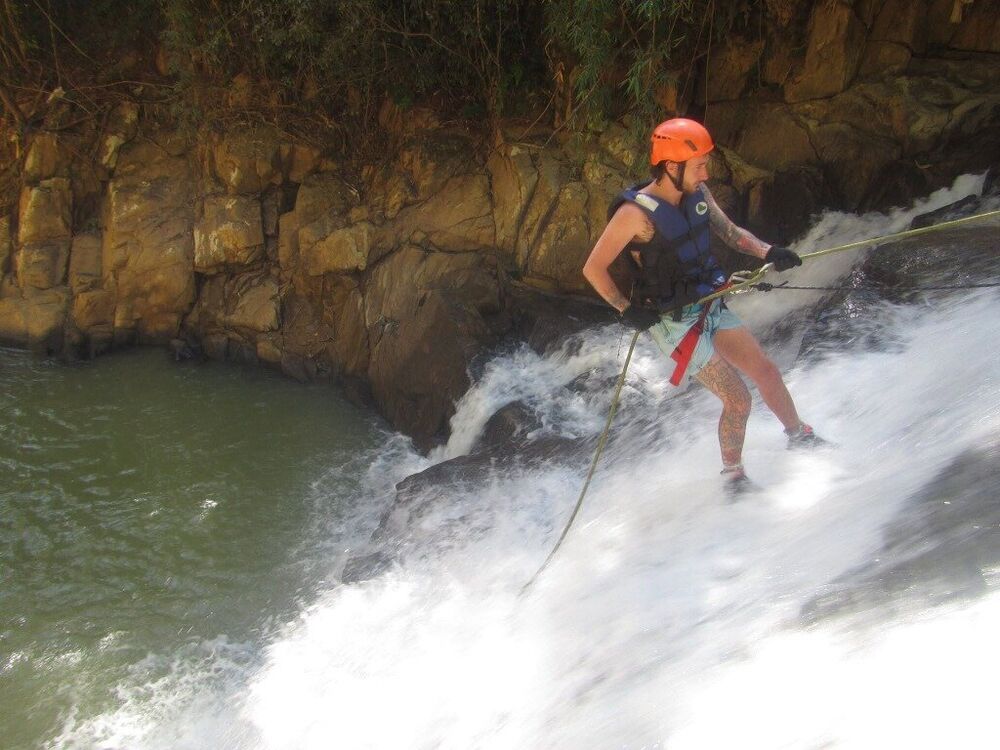 Guided Abseil down Rocky Waterfall